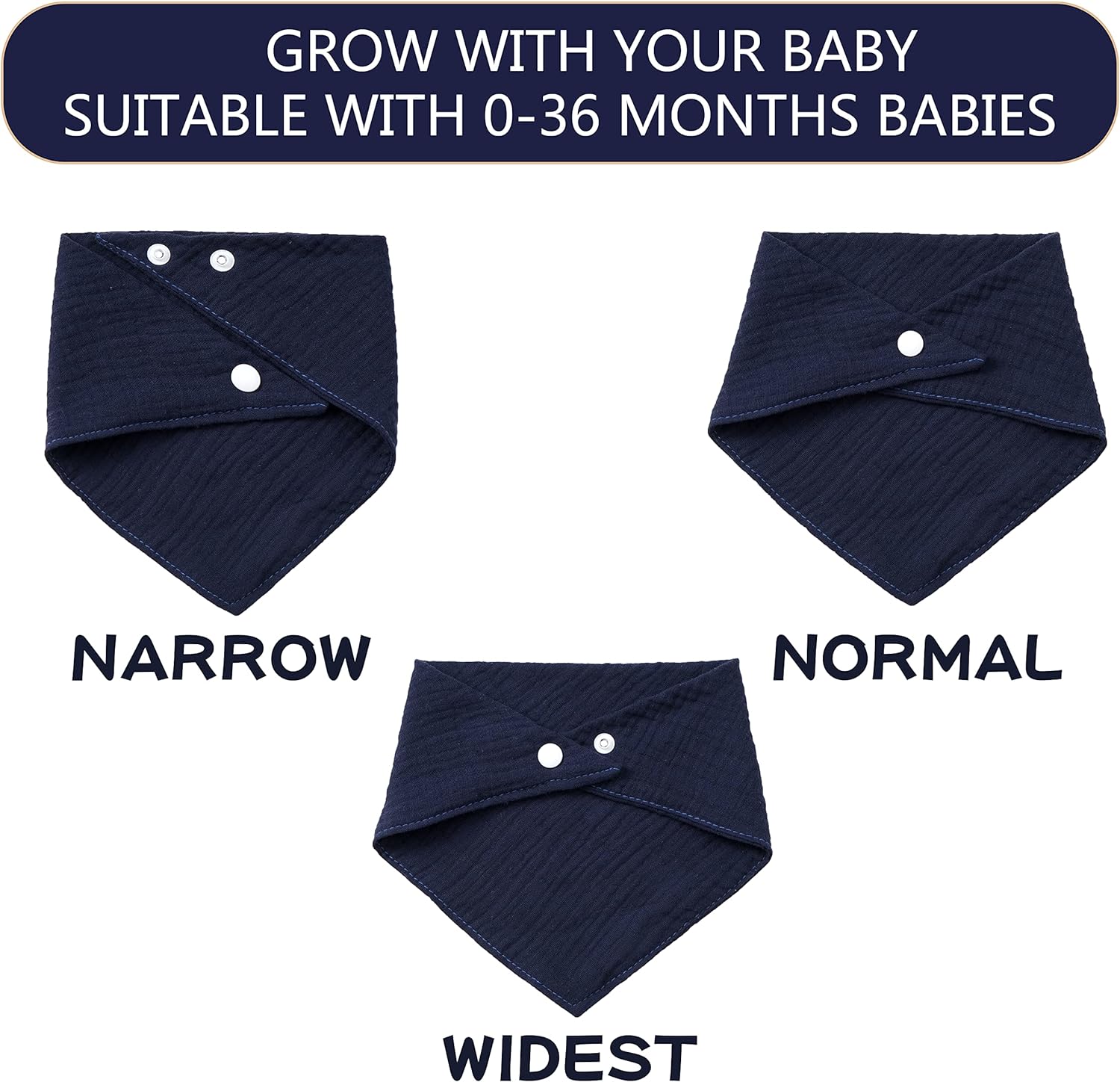 Rapotti Baby Drool Bibs Cotton for Boys and Girls Solid Colors 8 Pack Baby Bids Set for Teething and Drooling - Image 3